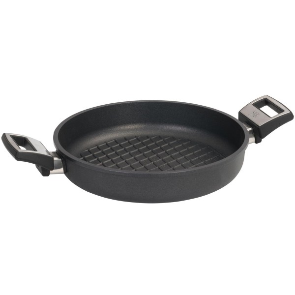 SKK große Antihaft Grill-Paella Pfanne 28 cm Aluguss mit Seitengriffe - Art.-Nr. 8531