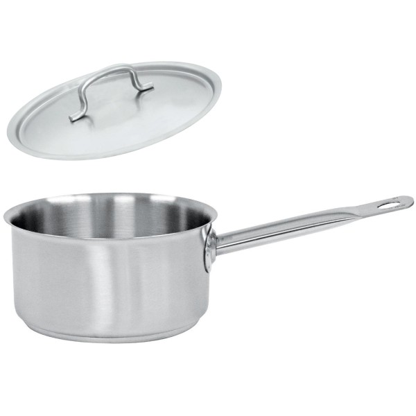Schneider Stieltopf 16 cm Induktion 1,4 Liter 18/10 Edelstahl Kasserolle mit Deckel