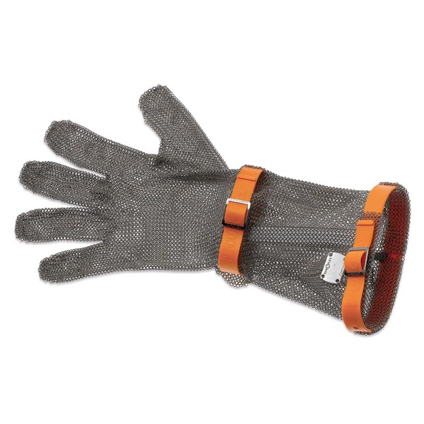 Giesser abriebfester Stechschutzhandschuh orange mit langer Stulpe für den Unterarm