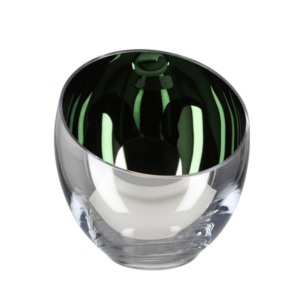 Fink eleganter grüner Teelichthalter Ø 11 cm Glas Kerzenhalter in kugeliger Vasenform - Art.-Nr. 116090