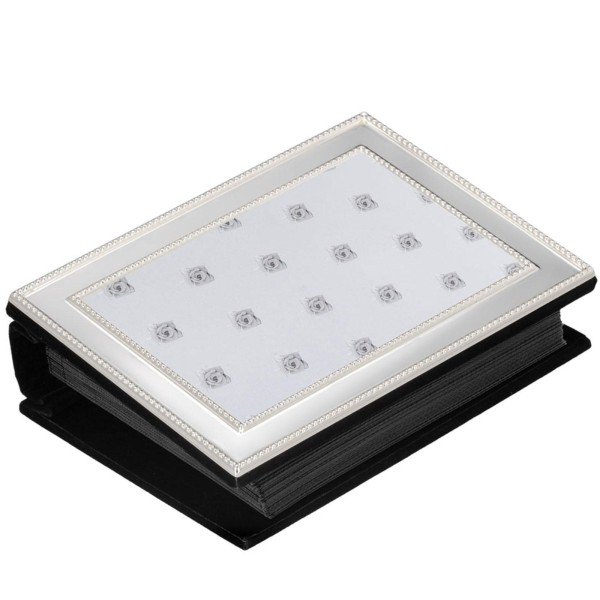 Fotoalbum mit Perlrand Fotomaße innen 10 x 15 cm, Außen 9 x 13 cm versilbertes Album