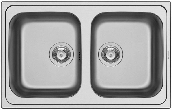 Pyramis Küchenspüle Athena 79 cm 2 Becken (Einbau)