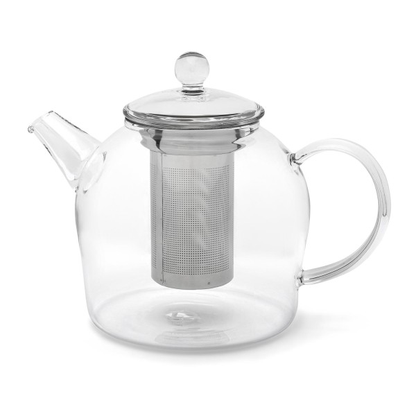 kleine gläserne einwandige Teekanne 0.5 Liter inkl. Filtersieb aus Edelstahl