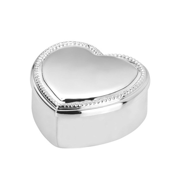 Schmuckdose Herz ca. 6 x 6 cm versilberte Schmuckschatulle in Herzform mit Samteinsatz