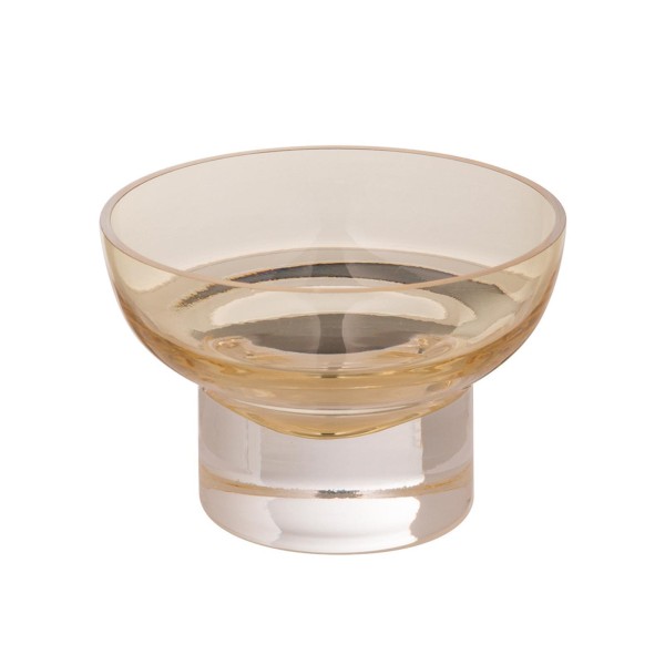 Fink transparenter Glas-Teelichthalter Ø 10 cm champagner kleines gläsernes Windlicht - Art.-Nr. 116000