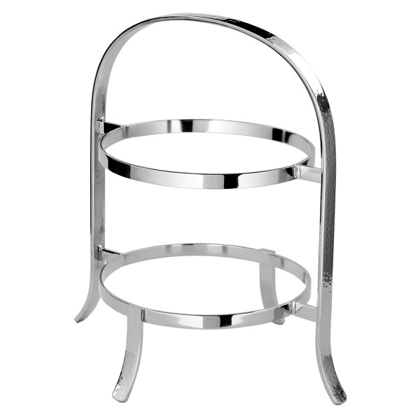 Fink 2-stöckige Teller-Etagere 33x31 cm aus Edelstahl gehämmerter Tellerständer - Art.-Nr. 155075