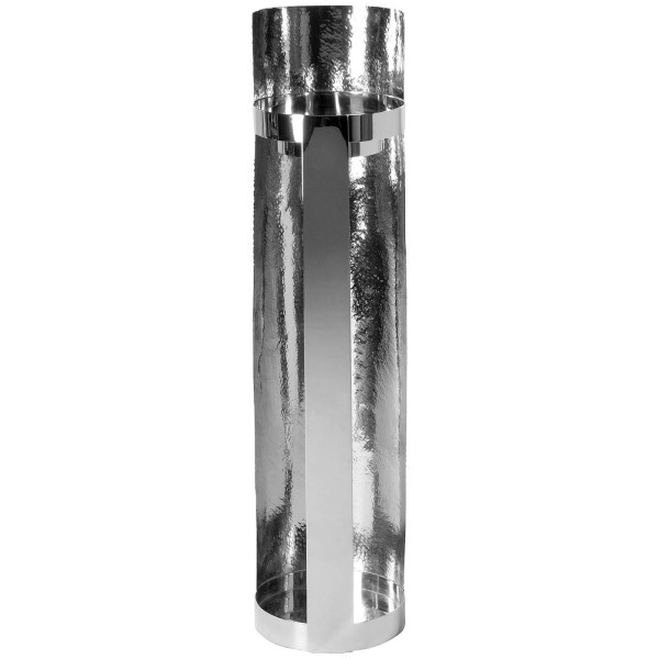 Fink Boden-Windlicht 70 cm vernickelte Kerzen-Säule gehämmert ohne Glas - Art.-Nr. 146325