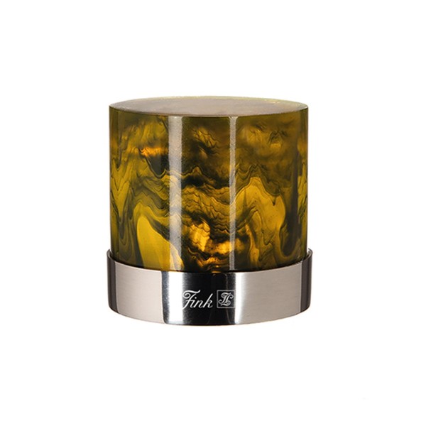 Fink grüner Teelichthalter für LED-Licht 6.3 x Ø 6.4 cm Edelstahl-Kunststein Stimmungslicht - Art.-Nr. 176014