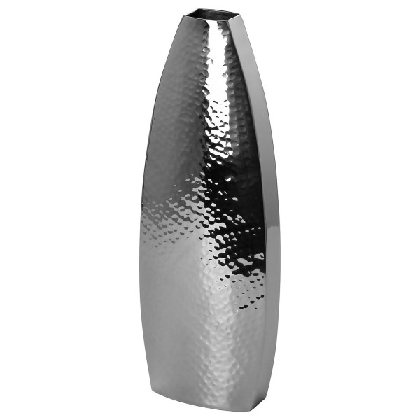 Fink 30 cm hohe Design Blumenvase Edelstahlvase aus gehämmerten Edelstahl - Art.-Nr. 157138
