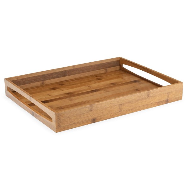 Leopold Vienna Holz Servier-Tablett 47,5 x 35 cm hohes Frühstückstablett mit 2 Griffe