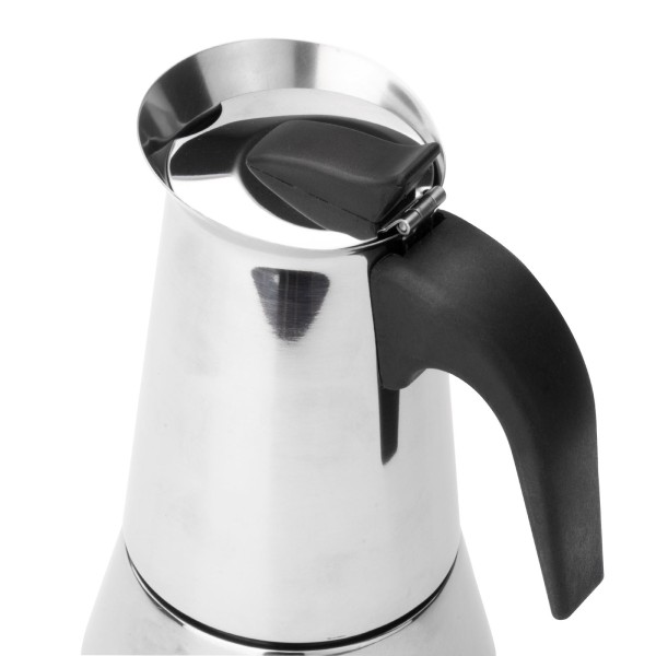 silberner induktiver Edelstahl Espressokocher mit Edelstahlfilter | MM