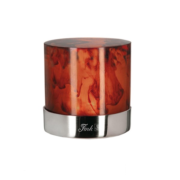 Fink roter Teelichthalter für LED-Licht 6.3 x Ø 6.4 cm Edelstahl-Kunststein Stimmungslicht - Art.-Nr. 176016