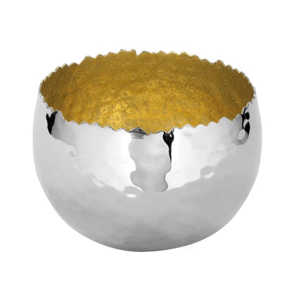 Fink kleine dekorative Schale Ø 13 cm aus vernickeltem Eisen gehämmerte Obstschale - Art.-Nr. 156006