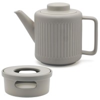 Bredemeijer Teekannen Set 1.2 L graues Porzellan mit Edelstahl Teesieb & Stövchen Bredemeijer Teekannen Set 1.2 L graues Porzellan mit Edelstahl Teesieb & Stövchen