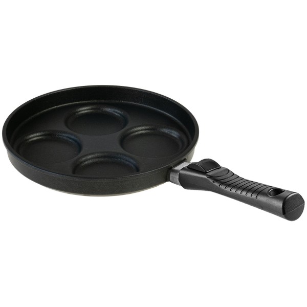 BAF Eier-Bratpfanne 26 cm Induktion Griff abnehmbar Aluguss Antihaft 4-Mulden-Pfanne - Art.-Nr. 500108260-i-AB