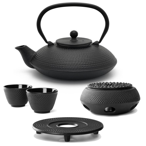 Bredemeijer Aisa Teekanne Set Yunnan Gusseisen 0.8 L mit Becher Untersetzer & Stövchen 2