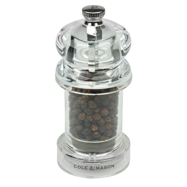 Cole & Mason klassische kleine Acrylglas Pfeffermühle 10.5 cm