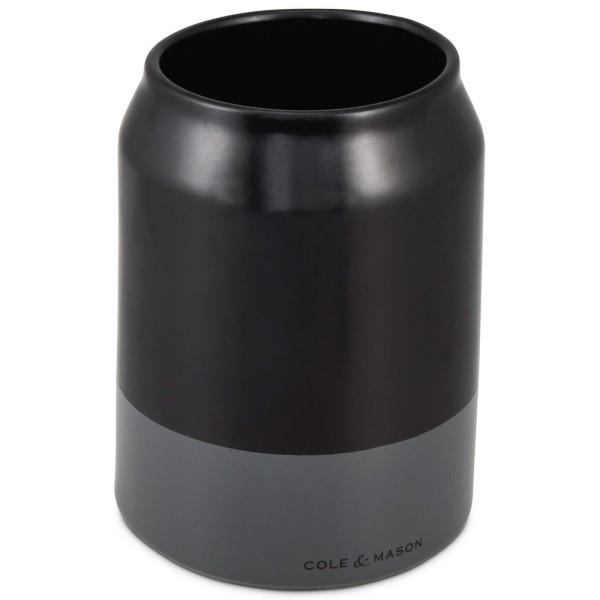Cole & Mason runder schwarzer Keramik Behälter 16 x Ø 12 cm für Küchenutensilien
