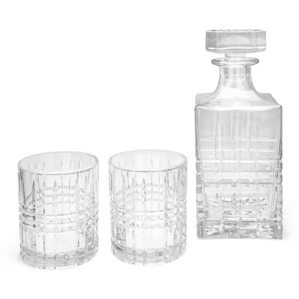 Leopold Vienna klassische Whiskey Glas-Karaffe 0.75 Liter im Set mit 2 Gläsern