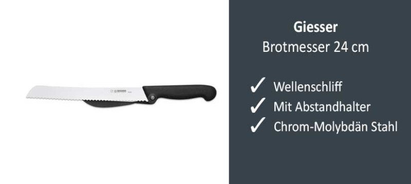 Steuber Brotmesser 32 Cm Mit Wellenschliff – Scharfe Klinge Für Knusprige Brote – Blauer Ergonomischer Griff