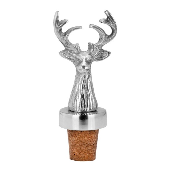 Flaschenkorken Hirsch 10 x Ø 4 cm Aluminium Flaschenverschluss für Weinflaschen