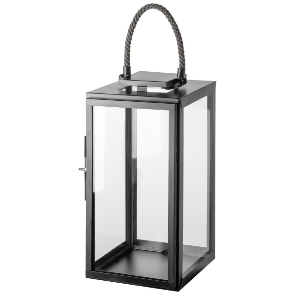 Fink tragbare Laterne 48 cm grau pulverbeschichtet Windlicht für Stumpenkerzen - Art.-Nr. 147054