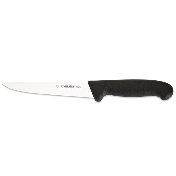 Giesser Stechmesser 16 cm mit geradem Klingenrücken & starker Messerklinge schwarz - Art.-Nr. 3005 16