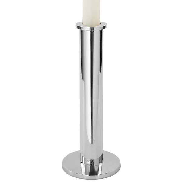 Fink Alu Kerzenhalter 24 cm für Stabkerzen glänzend vernickelter Kerzenleuchter - Art.-Nr. 158217