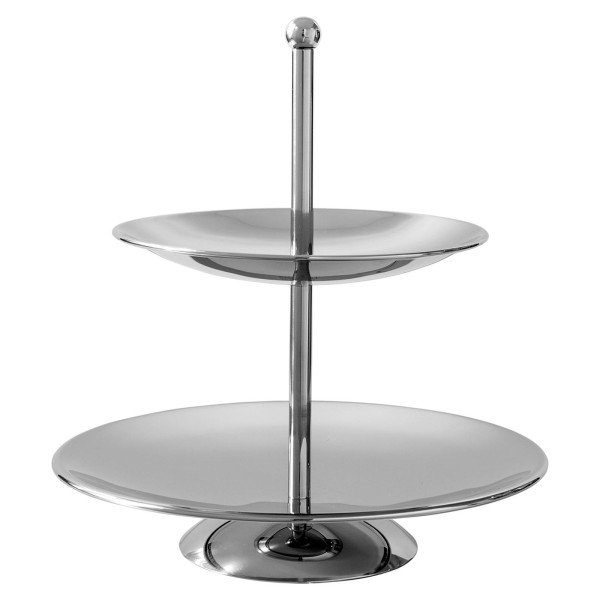 Fink klassische 2-stöckige Etagere Ø 21 cm aus Edelstahl für Obst oder Gebäck - Art.-Nr. 155479