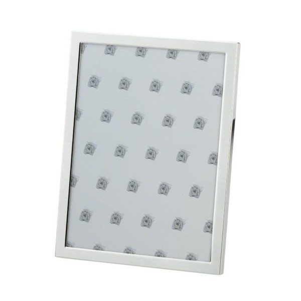 Silberrahmen 15 x 20 cm versilberter Fotorahmen mit schmaler Rahmenleiste & Samtrückwand