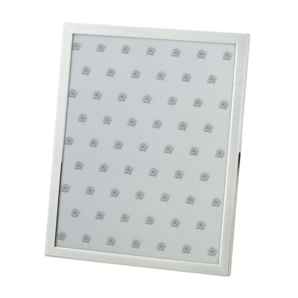 Silberrahmen 20 x 25 cm versilberter Fotorahmen mit schmaler Rahmenleiste & Samtrückwand