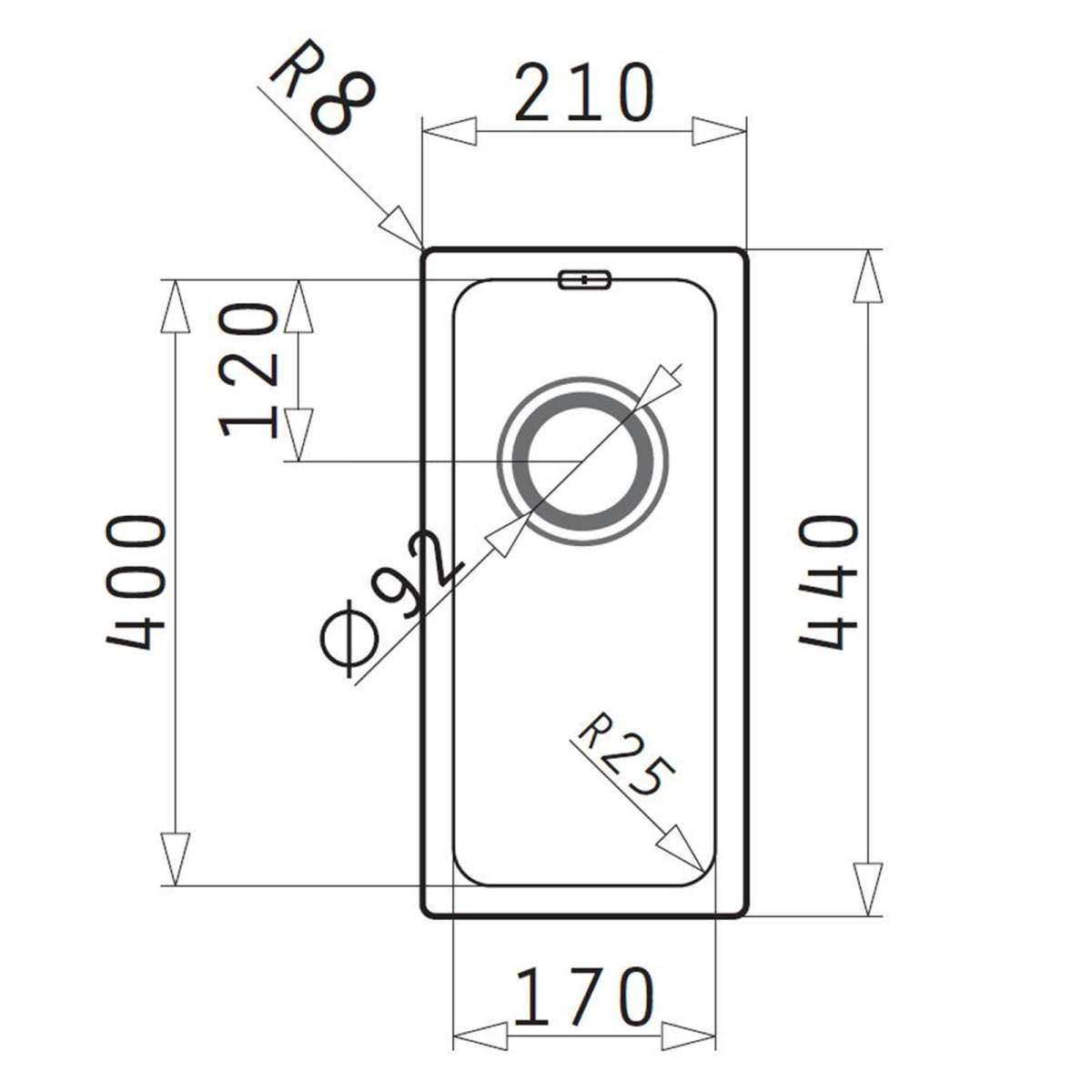 schmale Edelstahl Küchenspüle 17 cm Unterbau | MM-ComSale