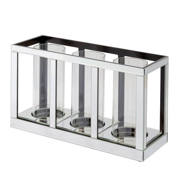 Fink 3-flammiger Kerzenhalter17x45x25 cm aus Kristallglas für Stumpenkerzen & Teelichter - Art.-Nr. 145077