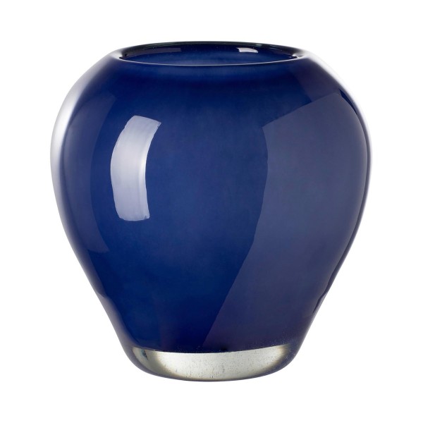 Fink blaue Glasvase 14x14 cm kleine Kugel-Blumenvase aus Glas - Art.-Nr. 115387