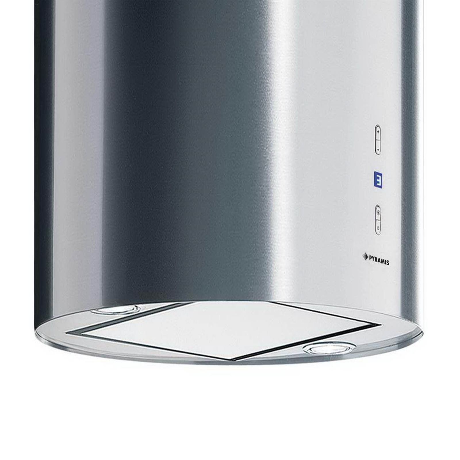 breite runde Edelstahl Abluft Inselhaube Ø 43 cm | MM-ComSale