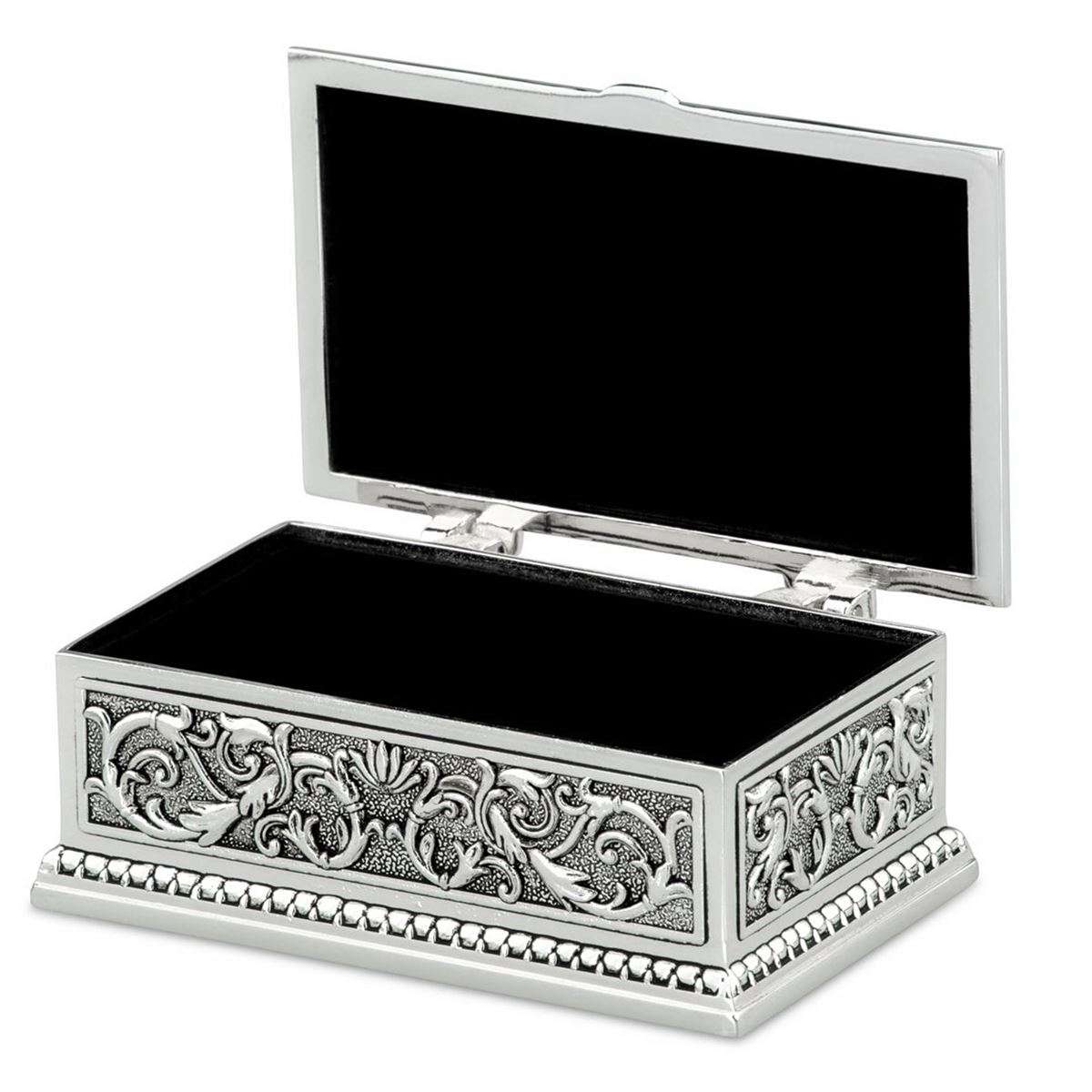 kleine antike rechteckige versilberte Schmuckdose 9x5.5 cm | MM-ComSale