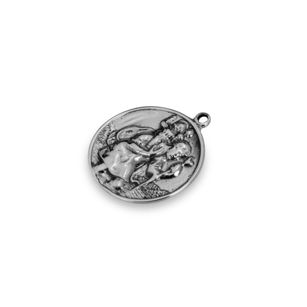 kleiner Anhänger heiliger St. Christophorus Ø 2.5 cm echt 925 Silber - Art.-Nr. 1985