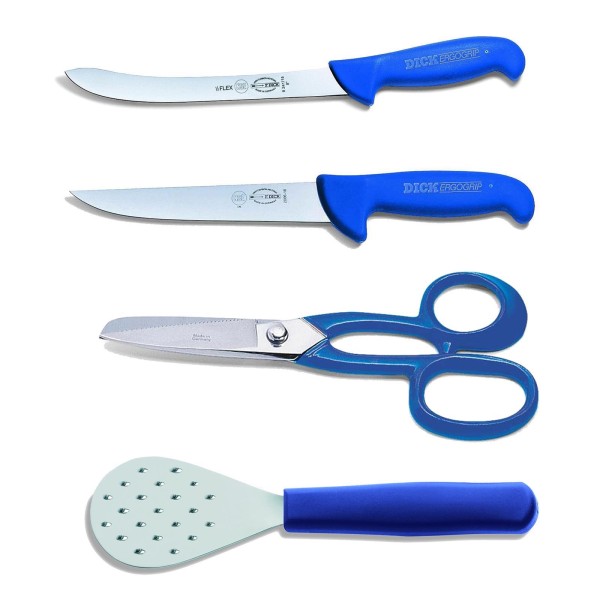 Dick Angelmesser Set inkl. Fischfilitiermesser & Stechmesser & Schupper & Flossenschere