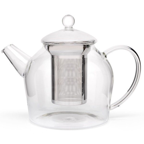 große Teekanne aus Glas mit Edelstahl-Siebeinsatz 1.2 Liter - Art.-Nr.165002