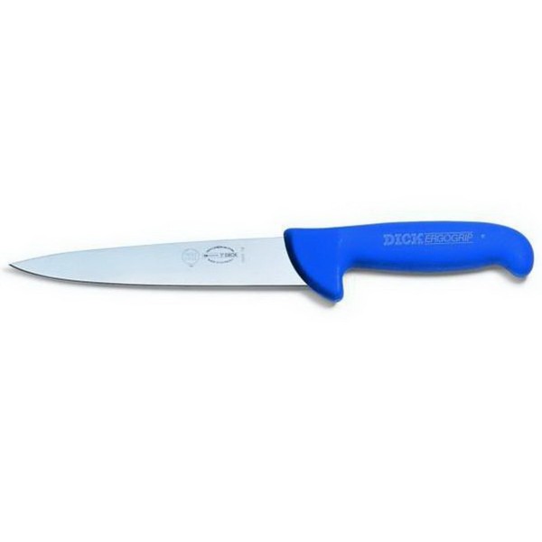 Dick großes Stechmesser 21 cm mit breiter Klinge blauer Griff