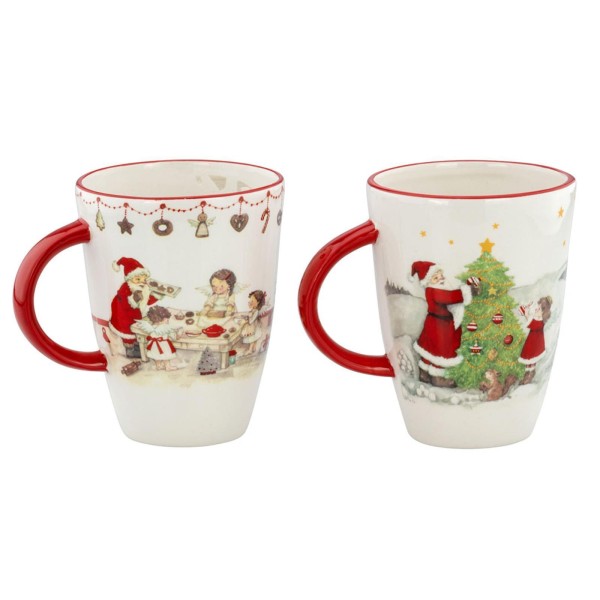Becher Weihnachten 2 teiliges Set - große Tassen aus Keramik je 250 ml - Art.-Nr. 5319