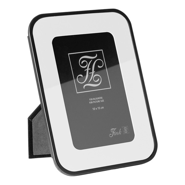 Fink Bilderrahmen 10x15 cm schwarzer Fotorahmen mit hellem Passepartout & Samtrücken - Art.-Nr. 153004
