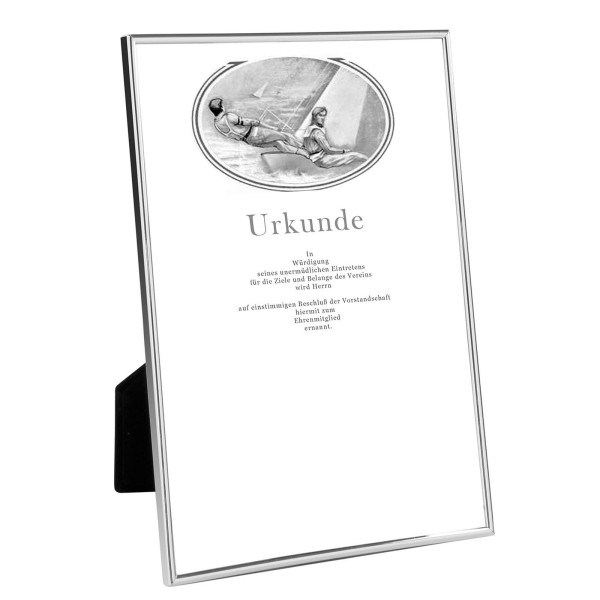 Fink versilberter Bilderrahmen DIN A4 Format 21x29.7 cm Fotorahmen mit schmaler Leiste - Art.-Nr. 133845