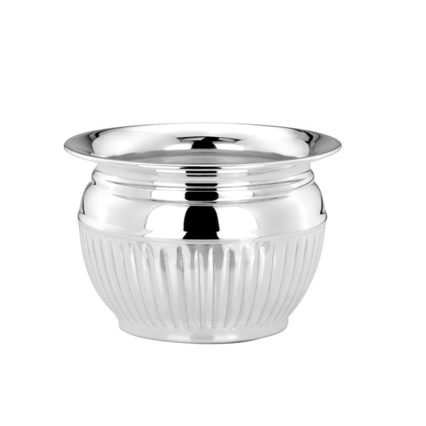 Blumenübertopf Ø 13 cm x 8,5 cm versilberter Übertopf Queen Anne Deko Blumentopf