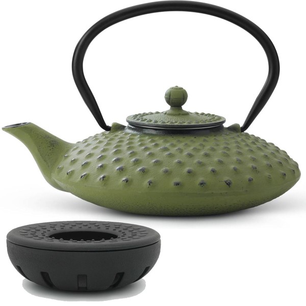 asiatische Teekanne Set Gusseisen Xilin grün & Teewärmer