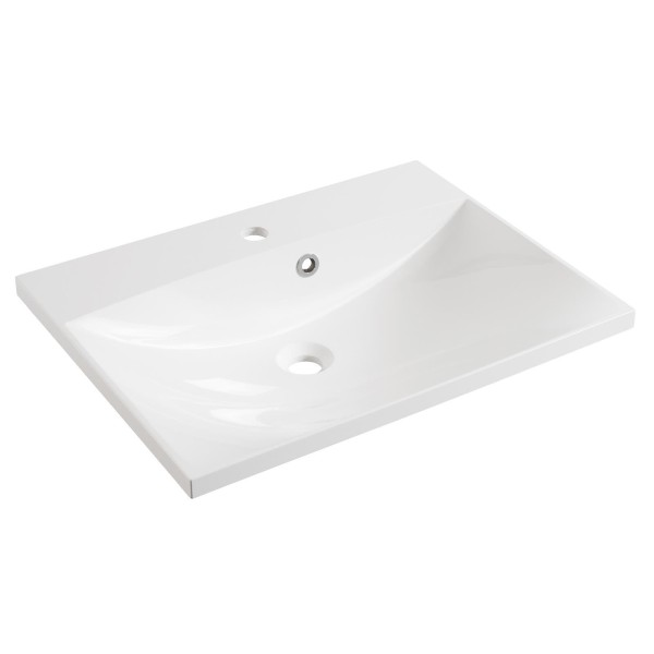 Fackelmann weißes Mineralguss Waschbecken 60 cm Como