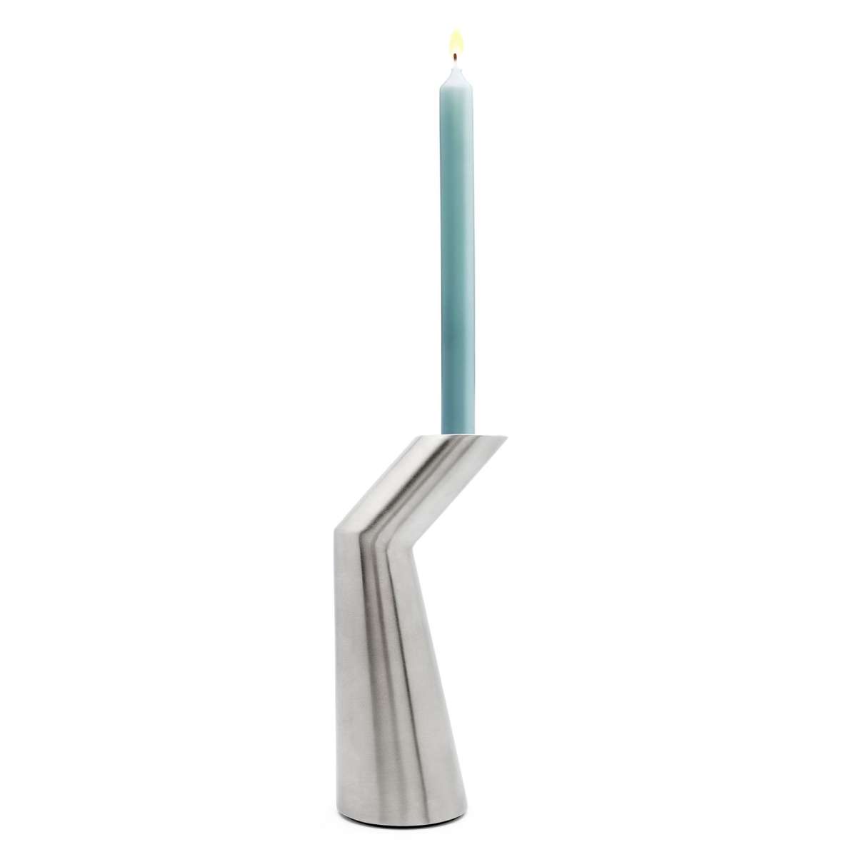 silberne matte Edelstahl Kerzenhalter für Stabkerzen 3-teilig | MM-ComSale