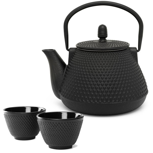 Bredemeijer kleine schwarze asiatische gusseiserne Teekanne Set 0.8 L & Teebecher