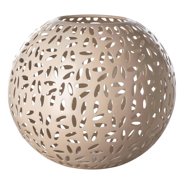 Fink großes Windlicht Ø 24 cm matt beigefarbenes Kugel-Stimmungslicht für Teelichter - Art.-Nr. 146341