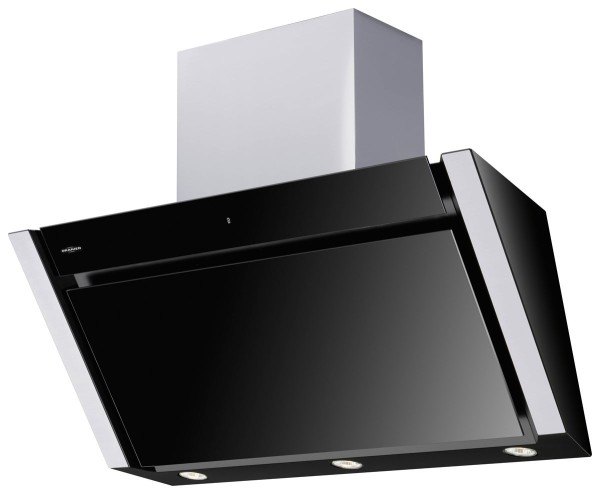 Oranier Kopffrei Wandhaube Meba Edelstahl Glas schwarz 90 cm